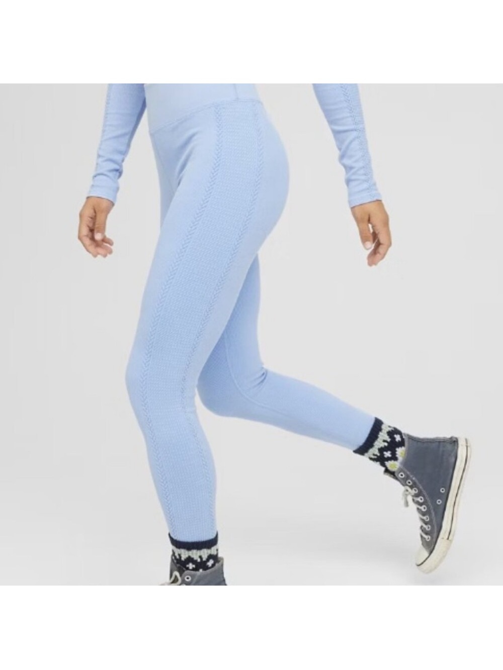 🩵Cute & Cozy Lounge Pants🦋Aerie Ribbed Light Periwinkle Yoga Leggings